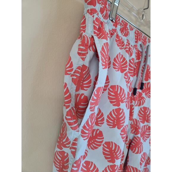 Tom & Teddy Men's Swim Trunks Ahorts Blue Orange Palms XL - Picture 4 of 12